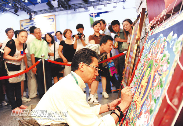 唐卡绘画“惊艳”世博会