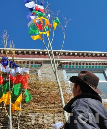 西藏热销“经幡树” 拉开藏历新年序幕
