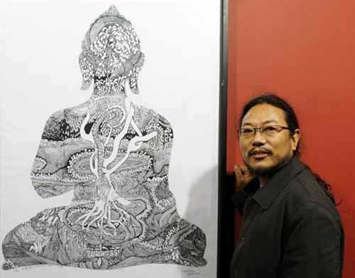 青海玉树藏族画家吾要为救灾义卖(图)