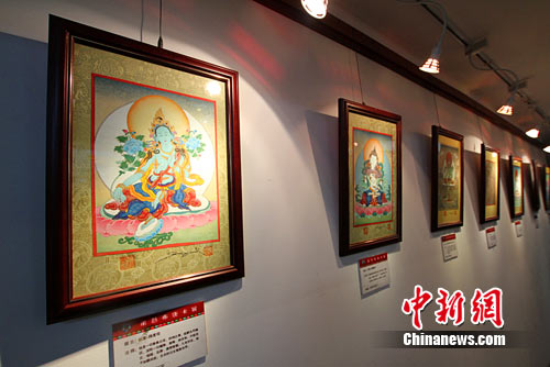 西藏唐卡大师广州办艺术展祈福亚运