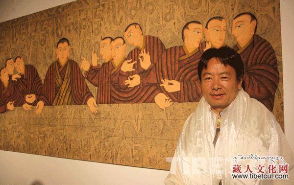藏族画家昂桑“如意人神”展在西藏牦牛博物馆开幕