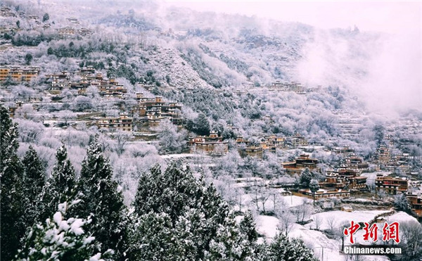 丹巴：雪后的藏寨和古碉银装素裹美如童话4.jpg