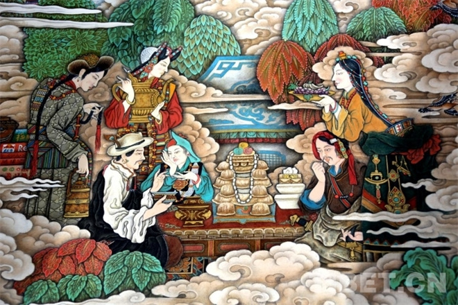 大型唐卡壁画《高原明珠》顺利通过验收并交付西藏博物馆2.jpg