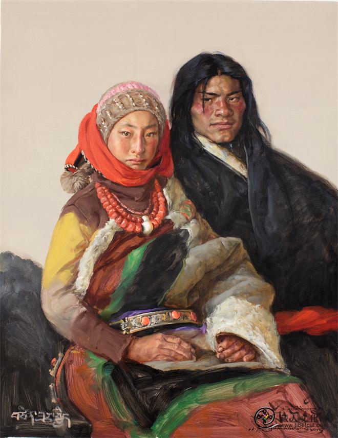 2015小夫妻夏吾才让和增太吉90X70CM.jpg