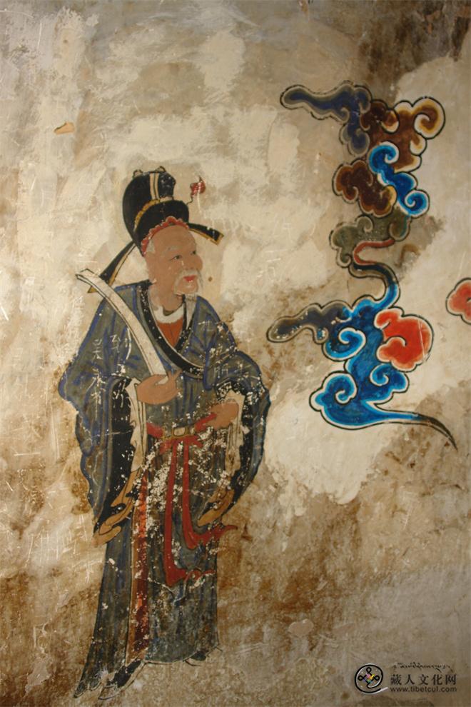朝阳洞中的精美壁画.JPG
